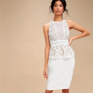 Do+Be Remmy Lace Tank Top Peplum Hem White (fits like 8)